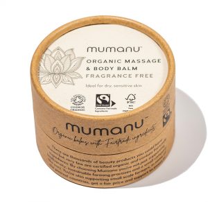 Mumanu Organic Massage Balm - Fragrance Free - With Shea Butter & Cocoa Butter